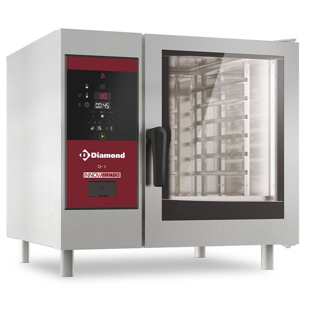 Cuptor electric cu abur direct și convecție, 6x GN 1/1+Curățare