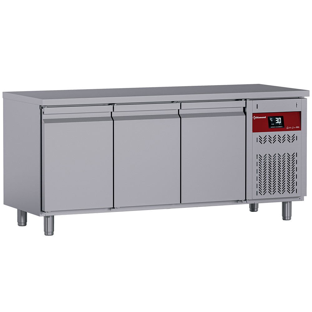 Masă frigorifică ventilată, 3 uși GN 1/1, 405 Lit.