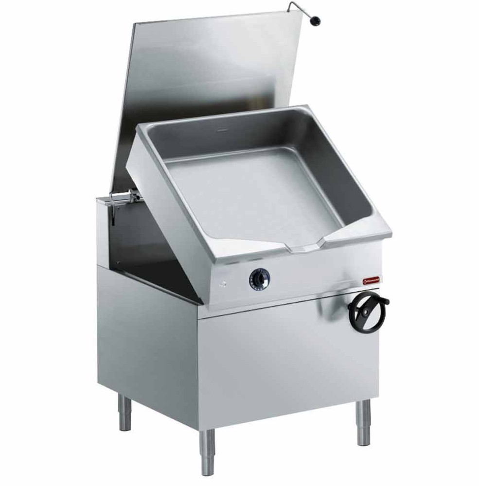 Tigaie basculantă pe gaz, cuvă „Duomat” 100 litri, pe dulap
