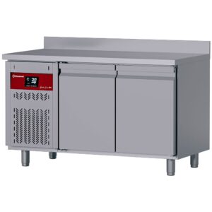 Masă frigorifică ventilată de perete, 2 uși GN 1/1, 260 Lit. grup frigorific pe stânga