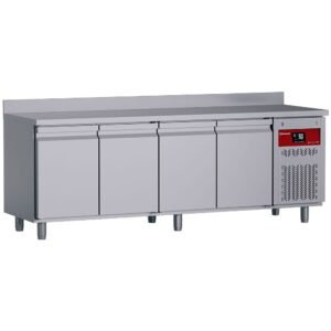 Masă frigorifică ventilată de perete, 4 uși GN 1/1, 550 litri