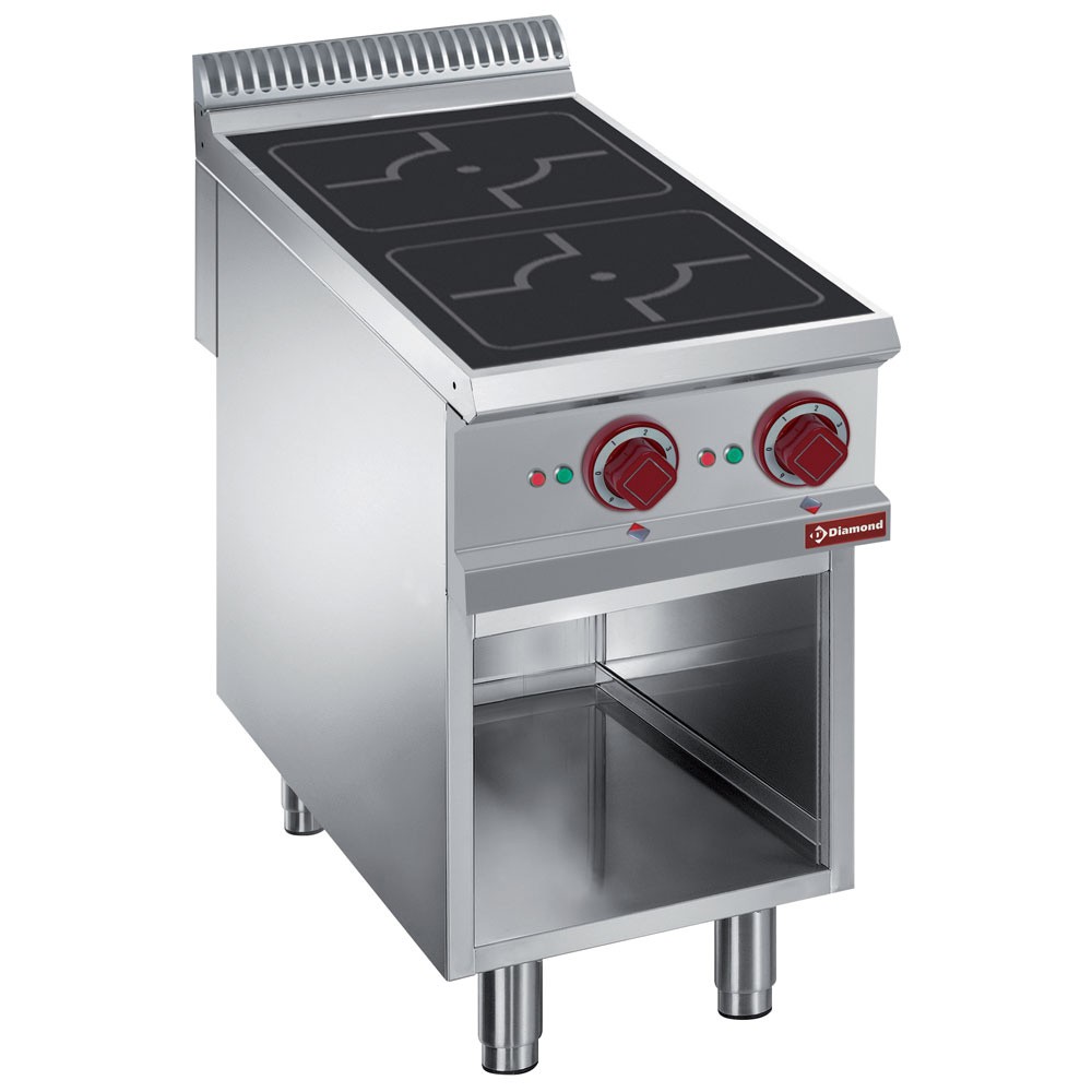 Aragaz electric 2 vetre cu inducție, dulap deschis