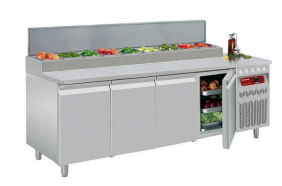 Masă frigorifică ventilată, 3 uși GN 1/1, 405 Lit. și structură refrigerată