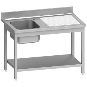 Chiuvetă inox ECO 1 cuvă și 1 picurător dreapta, cu poliță inferioară