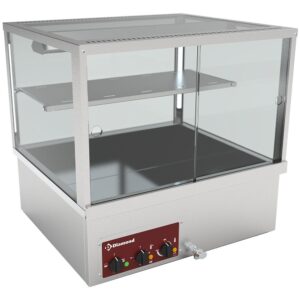 Vitrină caldă, bain-marie 2x GN 1/1, panoramică