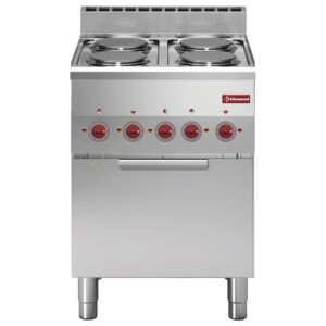 Aragaz 4 zone de gătit și cuptor electric cu convecție GN 2/3