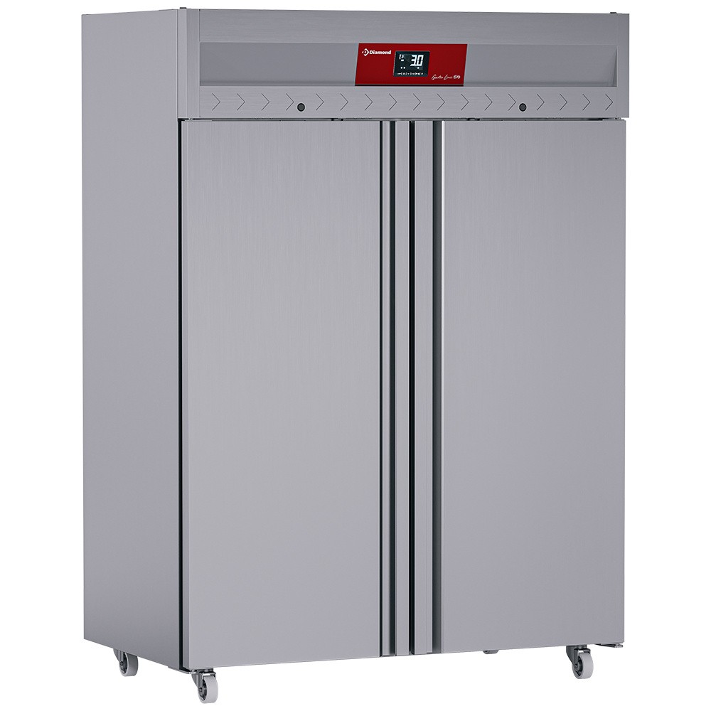 Congelator ventilat 1400 litri, 2 uși GN 2/1, pe roți