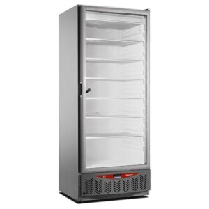 Congelator static, ușă de sticlă, 525 litri, GN2/1+600x400, oțel inoxidabil
