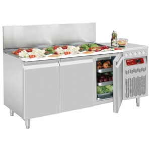 Masă de răcire ventilată, 3 uși GN 1/1, 405 Lit. cu structură refrigerată
