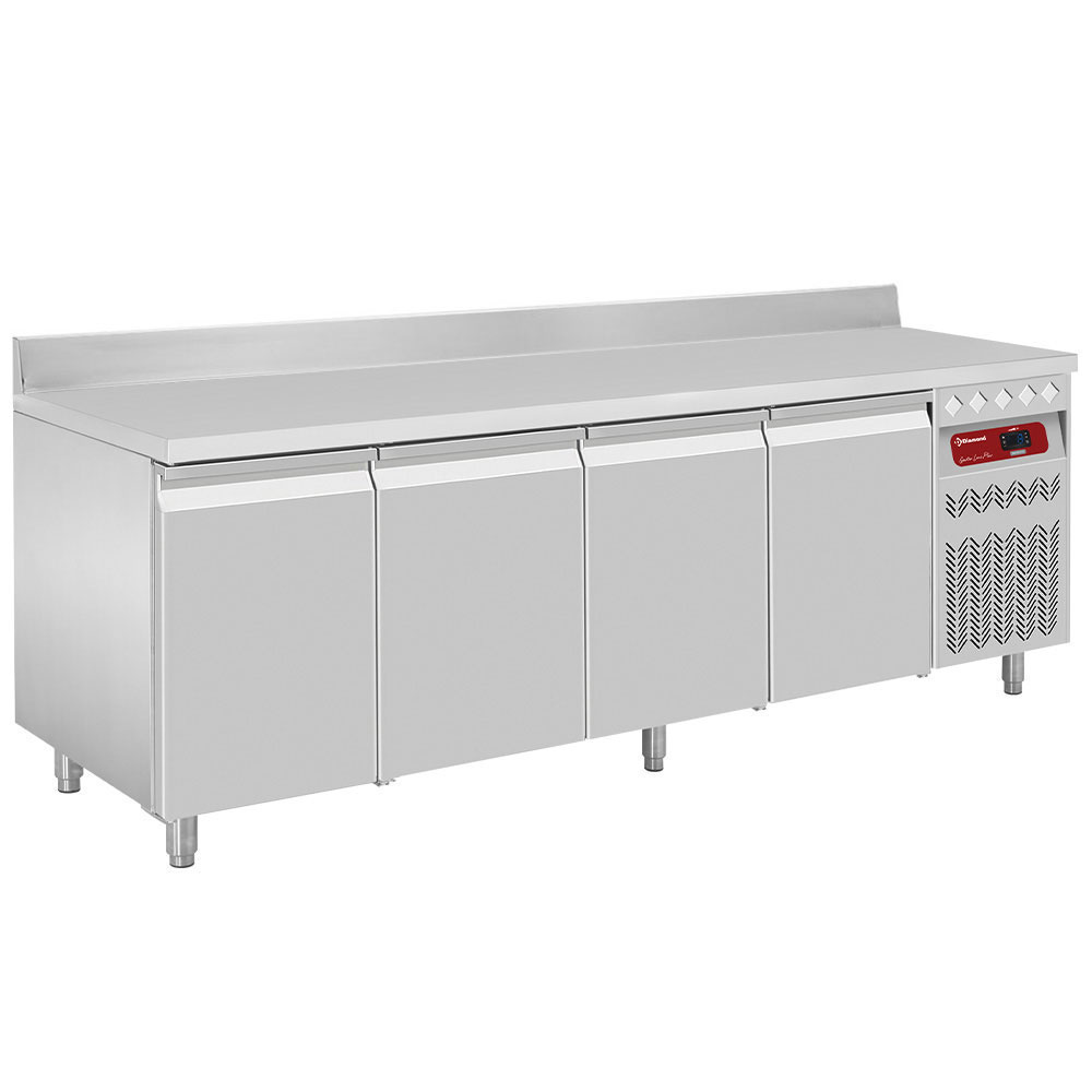 Masă frigorifică ventilată de perete, 4 uși GN 1/1 - SILVER 700