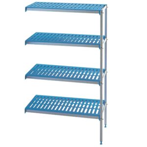 Raft de colț din aluminiu anodizat 4 nivele "Modular Rack