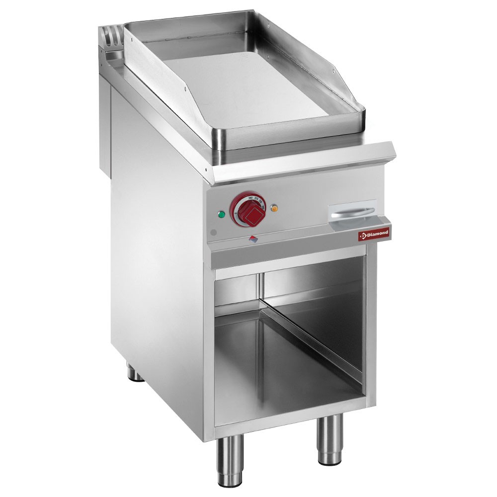Fry top electric neted, cromat, modul 1/2, dulap deschis