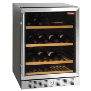 Vitrină frigorifică de vinuri cu geam, ventilată, 160 Lt., NEGRU