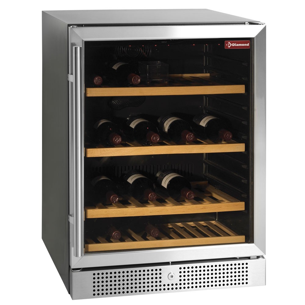 Vitrină frigorifică de vinuri cu geam, ventilată, 160 Lt., NEGRU