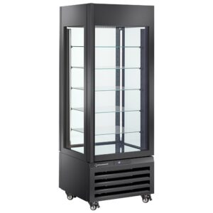 Vitrină FULL 440 Lt., 5 niveluri de sticlă, ventilată - ÎNGHEȚATĂ & PATISERIE - NEGRU