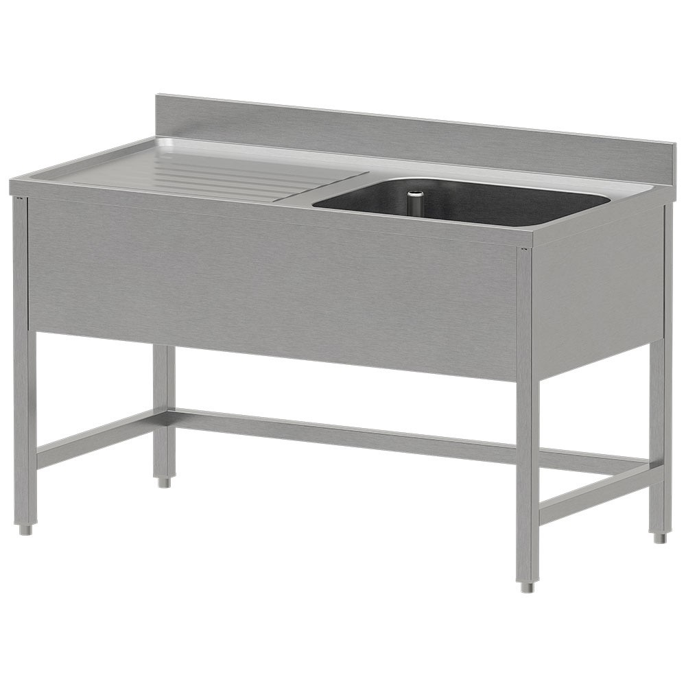 Chiuvetă inox ECO 1 cuvă și 1 picurător stânga, fără poliță inferioară